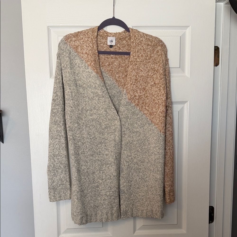 CAbi Women's Gray and Tan Cardigan